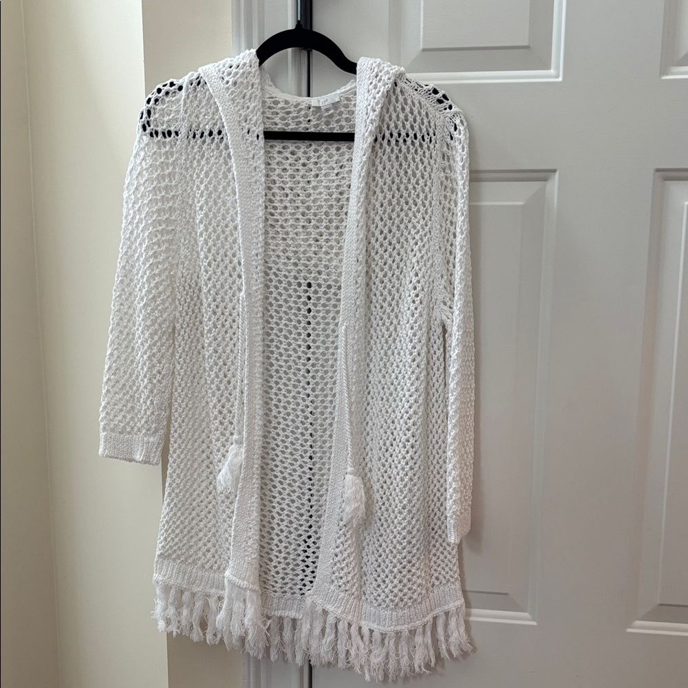 J Jill Hooded Crochet Cardigan - Picture 2 of 8